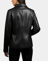 Womens Classic Zip Fastening Leather Jacket Julia Nova Black